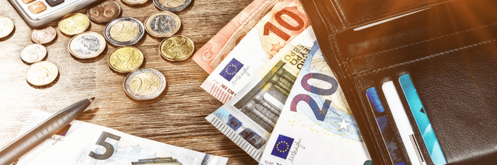 Euro in Münzen und Scheinen